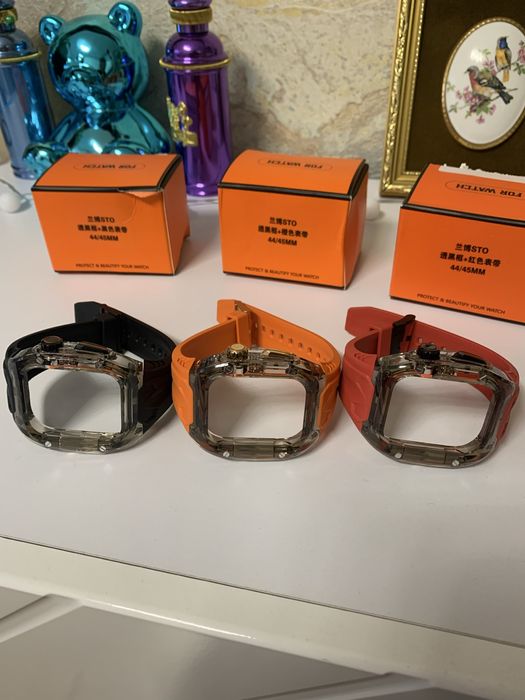 Чехол кейс защитный с ремешком для apple watch 44/45