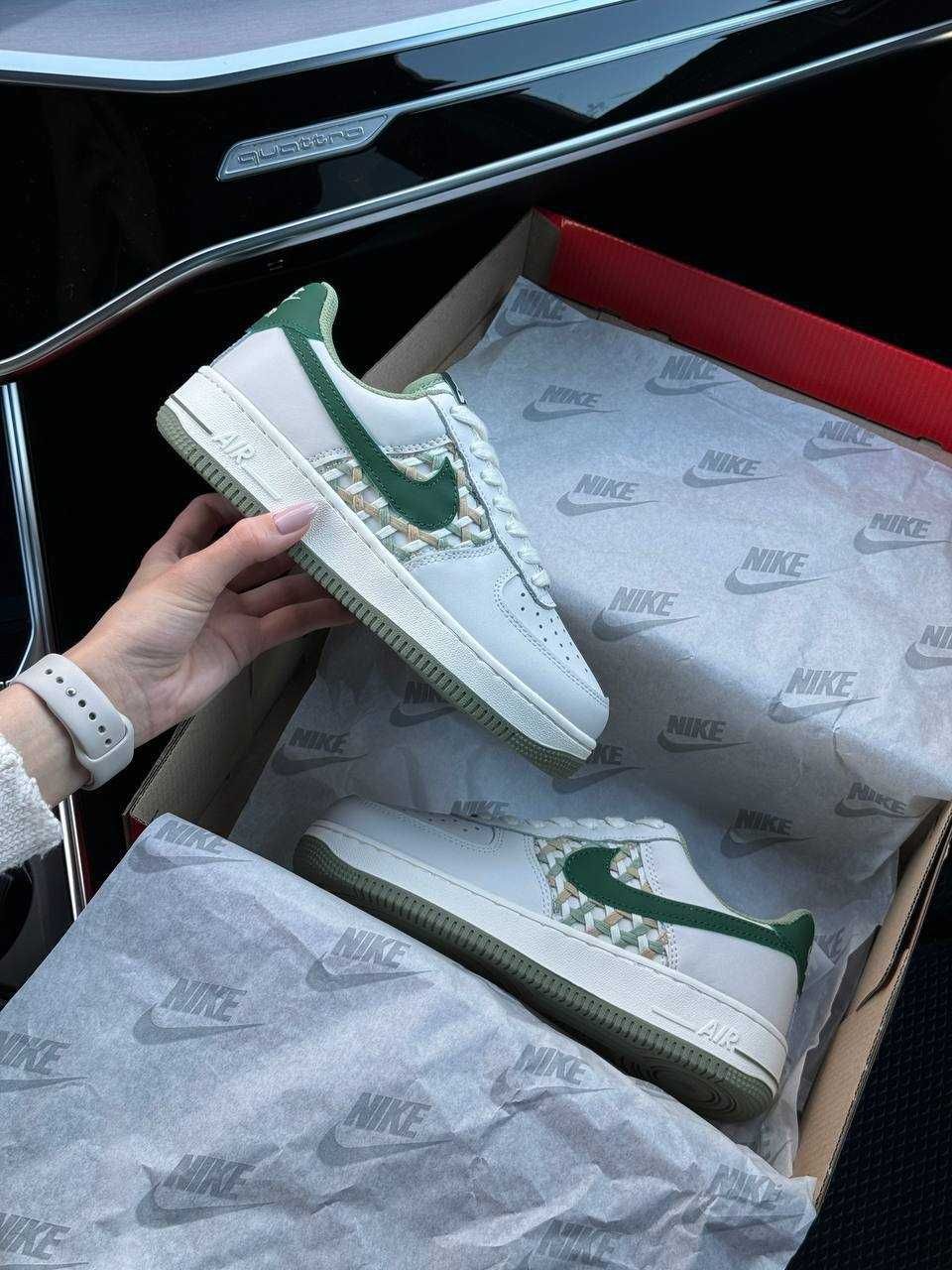 Жіночі кросівки найк аір форс Nike Air Force 1 Light Grey Green 36-41