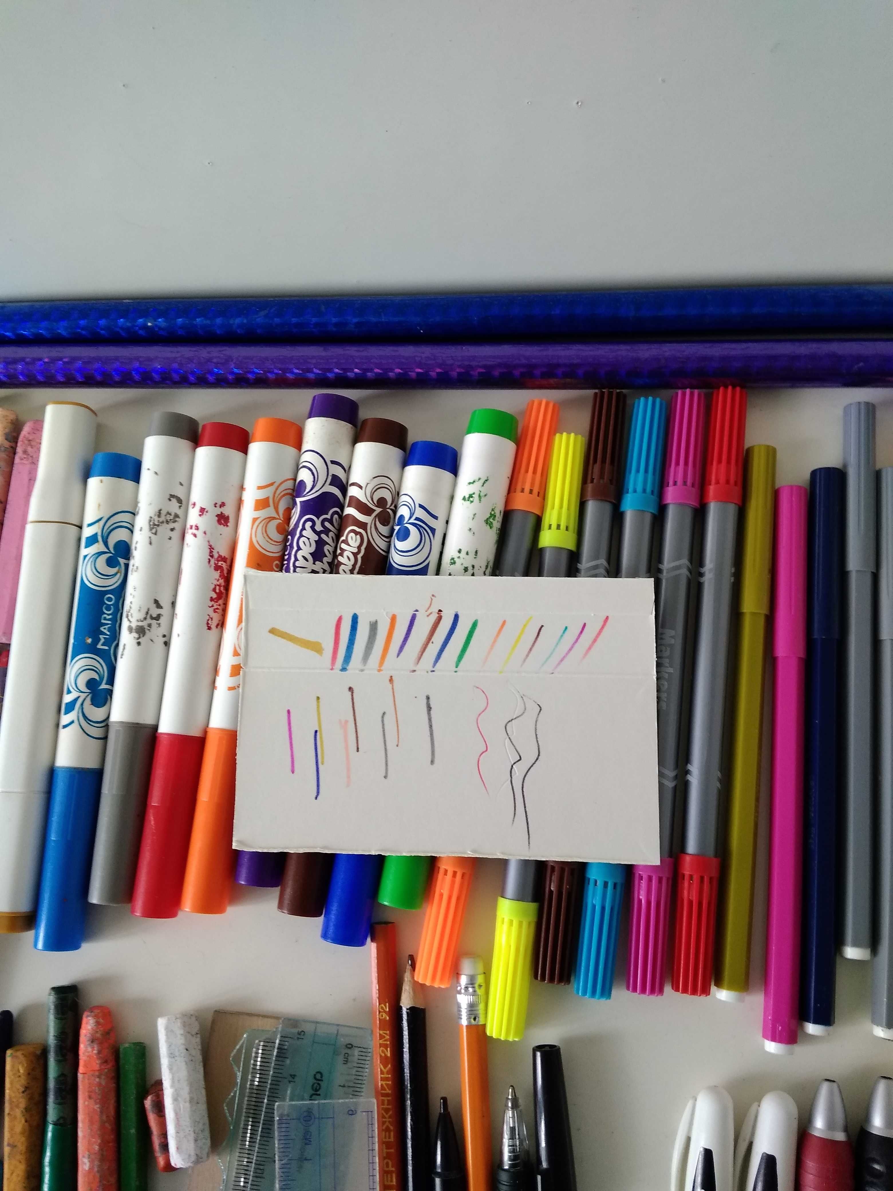 канцелярия ручки карандаши фломастеры маркеры мелки линейки
