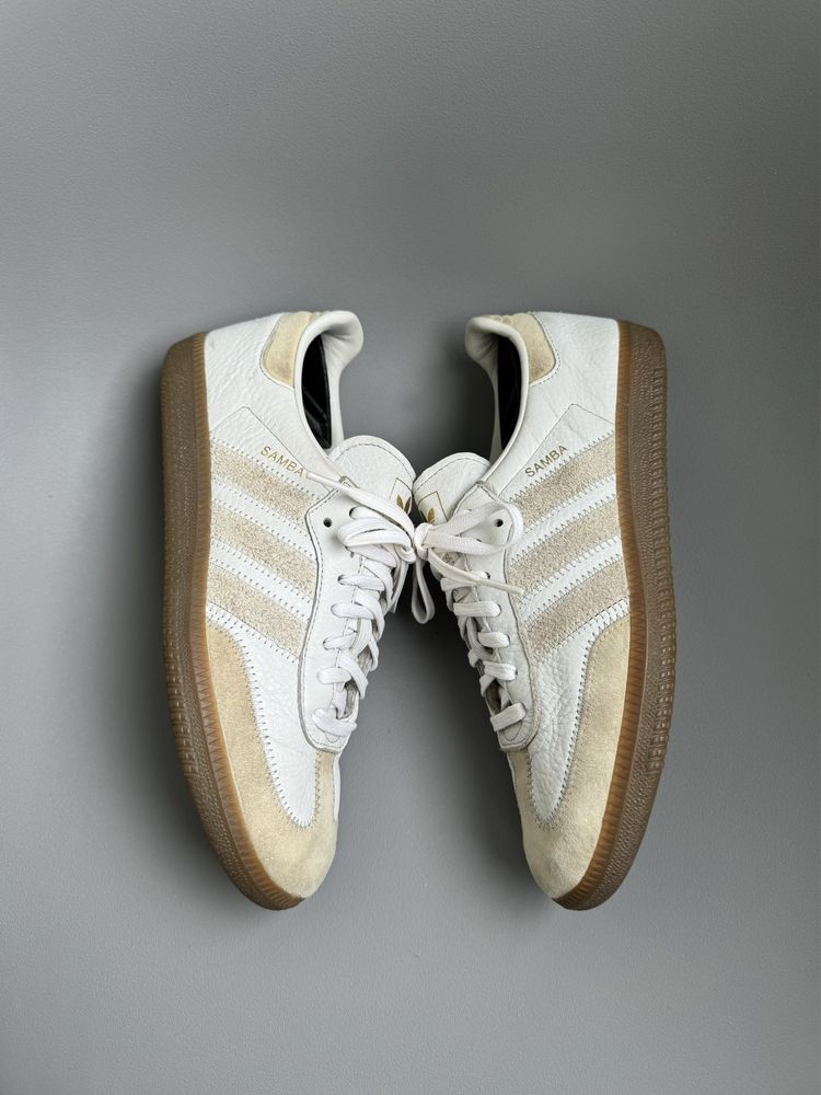Кроссовки Adidas Samba кожаные белые женские(оригинал)