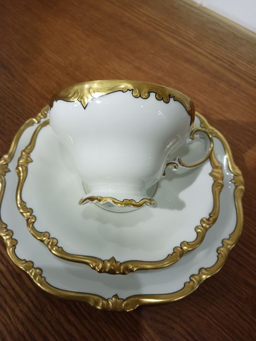 Trio Rosenthal Pompadour grube zlocenia filizanka