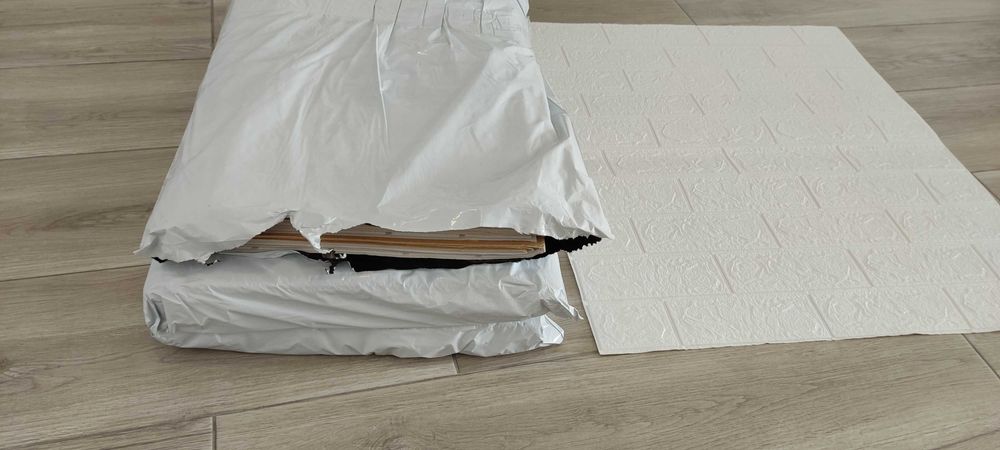 16m² autocolante imitação de tijolo branco