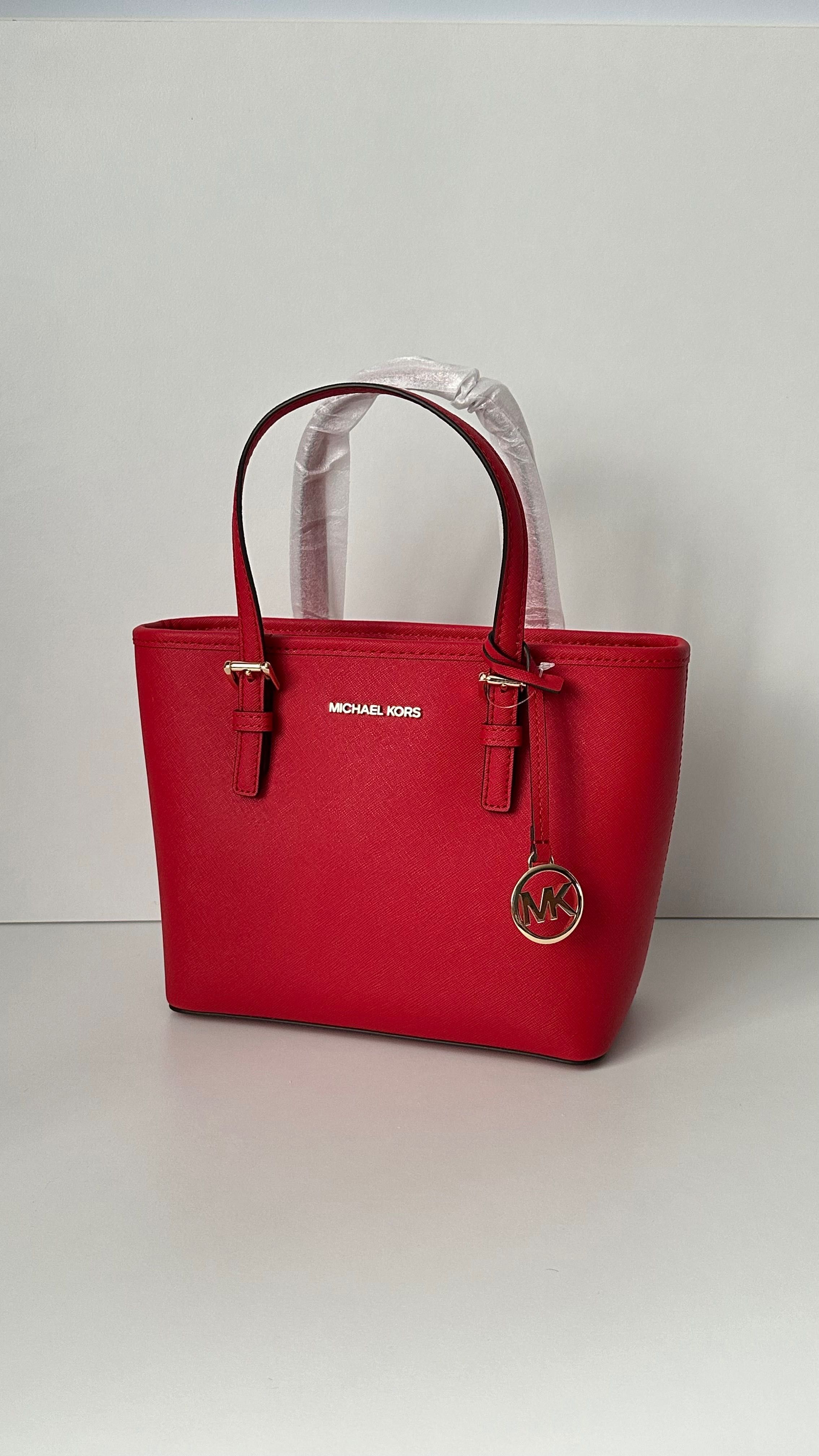 Червоний маленький шоппер Jet Set Travel Small Red Michael Kors