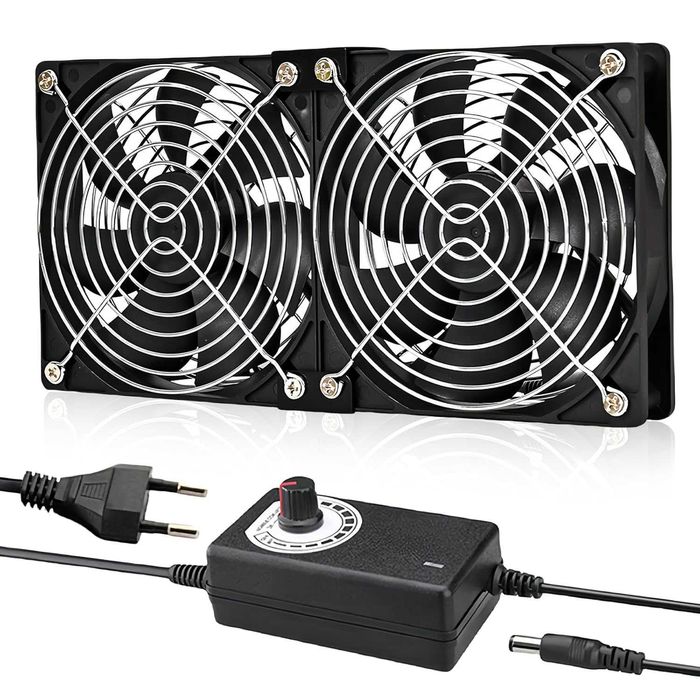 WIYETY Zestaw 2 wentylatorów 120 mm 220 V biura sypialni garażu 2 szt.