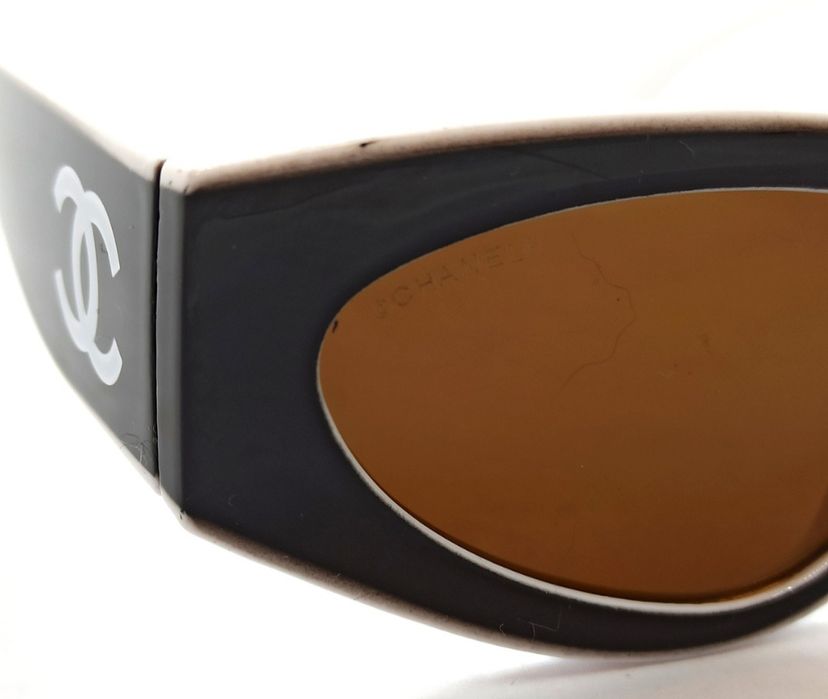 Брендовые женские очки модные линзы коричневые в черно беж оправе