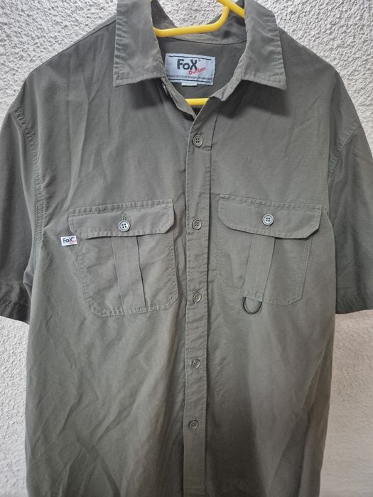 Koszula Outdoorowa FOX - czarna, krótki rękaw, rozmiar XXL