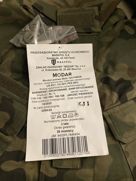 Mundur wojskowy 124P XL/L