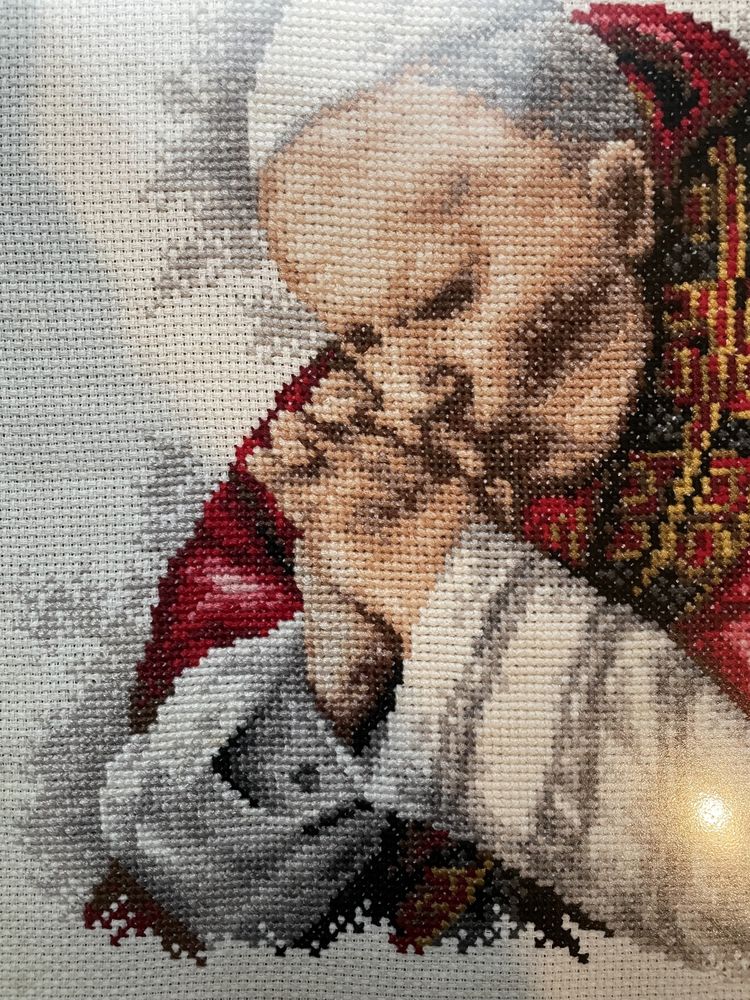 Obraz Jan Paweł II, haft krzyżykowy ręcznie haftowany