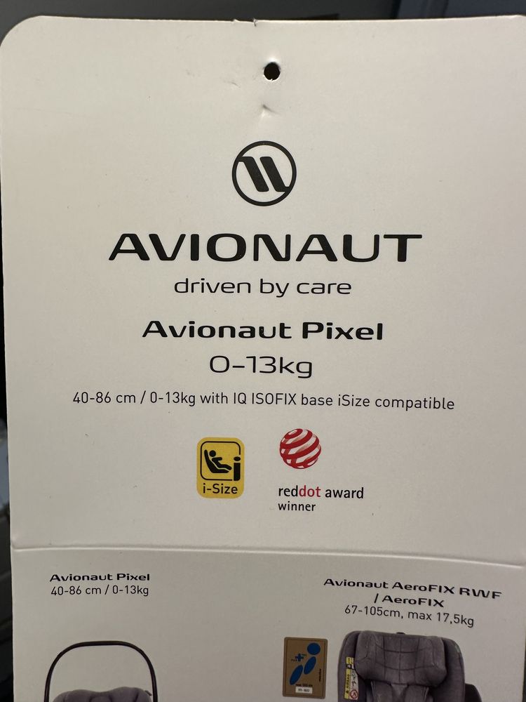 Avionaut Pixel + baza ISOFIX + adaptery wózek