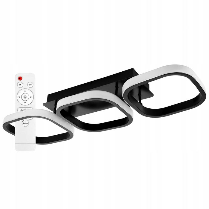 NOWA Lampa Sufitowa Led Czarna Plafon Do Salonu Wisząca Do sypialni