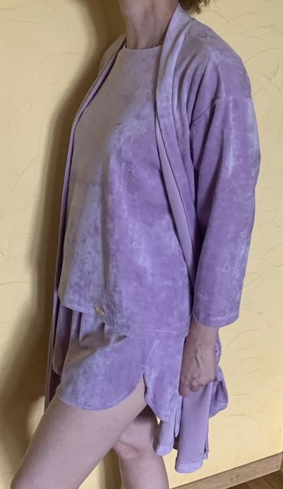 Домашній велюровий костюм трійка