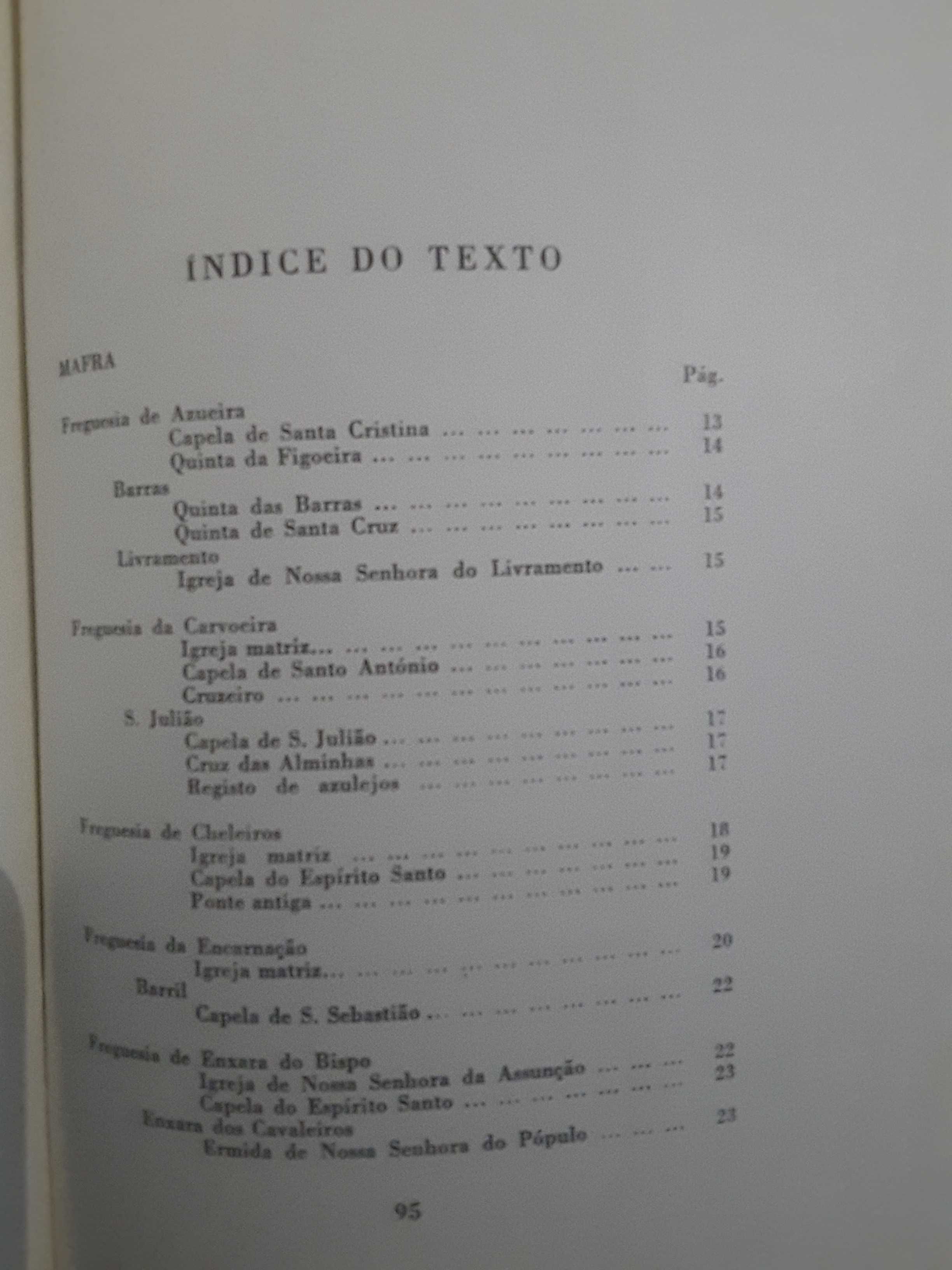 Monumentos Notáveis: Mafra, Loures, V. F. Xira-Sintra, Oeiras, Cascais