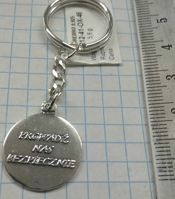 Brelok Srebro 925 Nowy Święty Krzysztof Prowadź nas Bezpiecznie