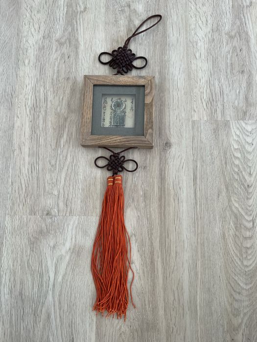 moldura quadro estilo oriental com encordoado