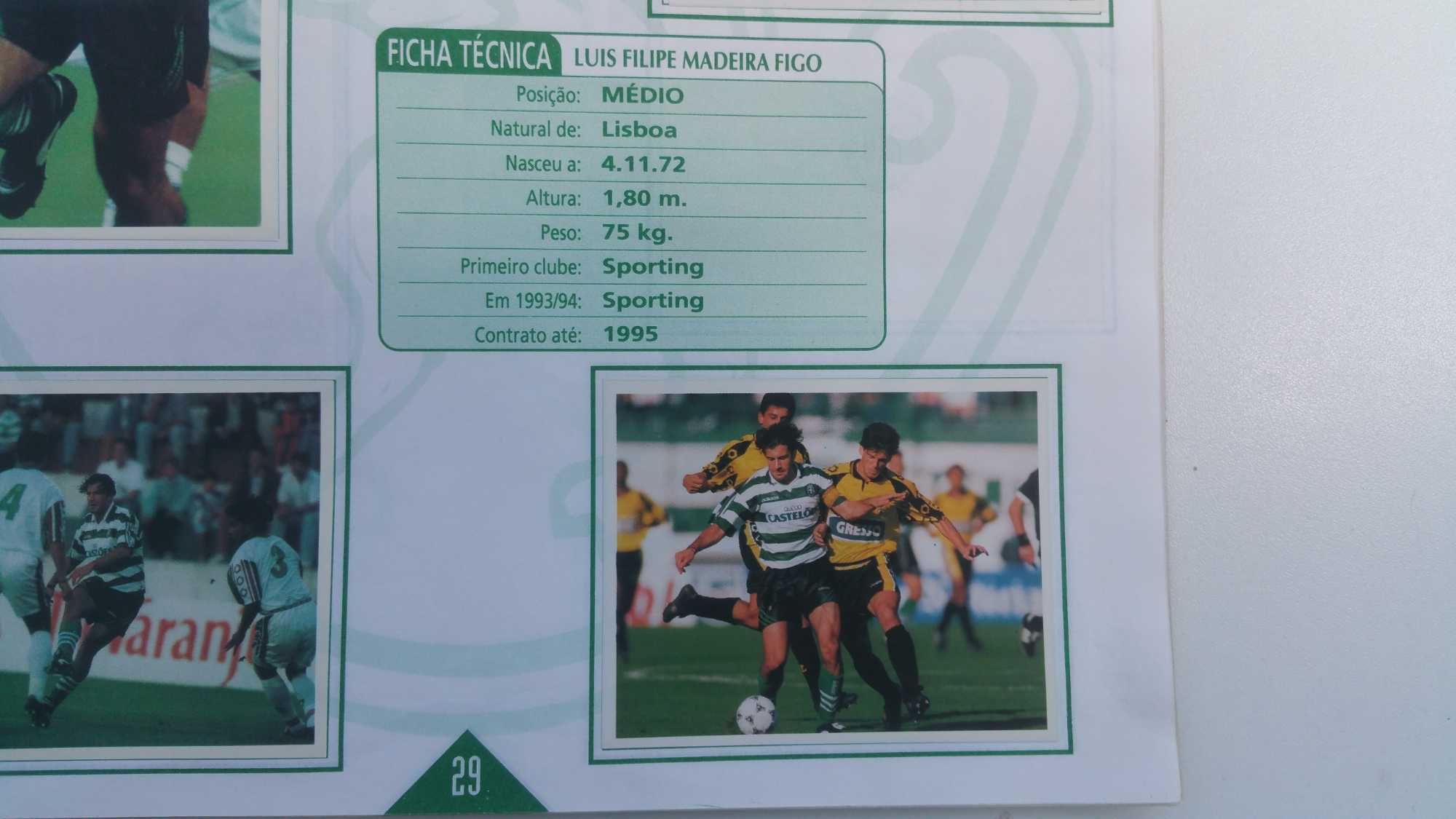 Cromo Luís Figo caderneta magic box Sporting 1906 a 1995
