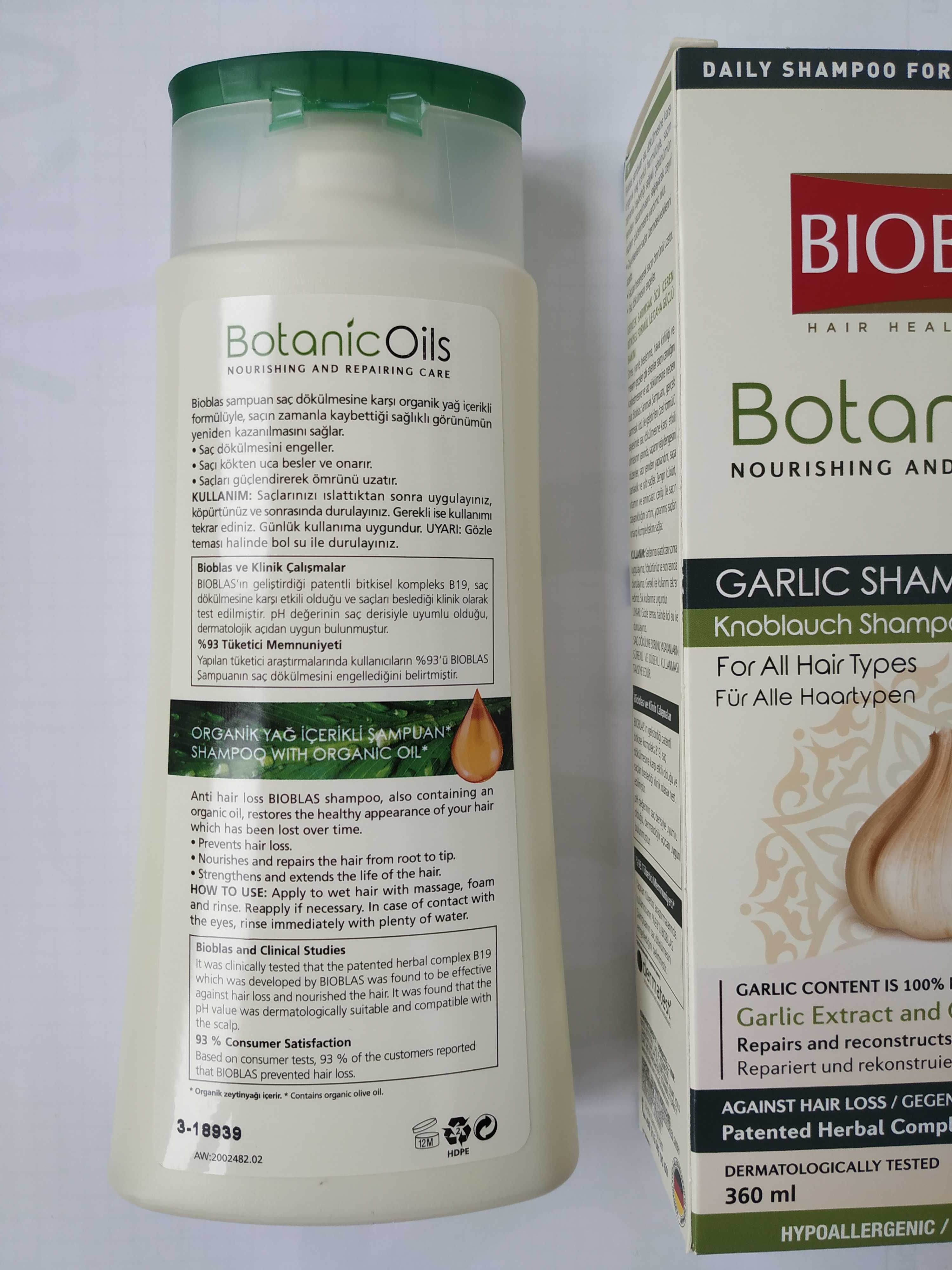 Шампунь від випадіння волосся Bioblas Botanic Oils Garlic . С чесноком