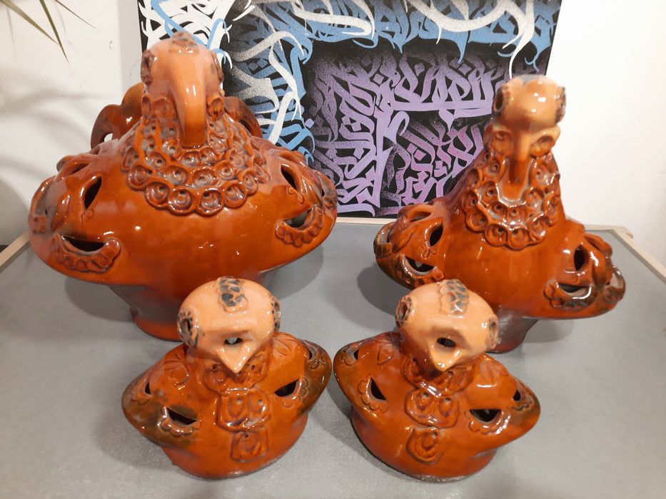 Сім'я індиків статуетка кераміка майоліка Виноградів ссср