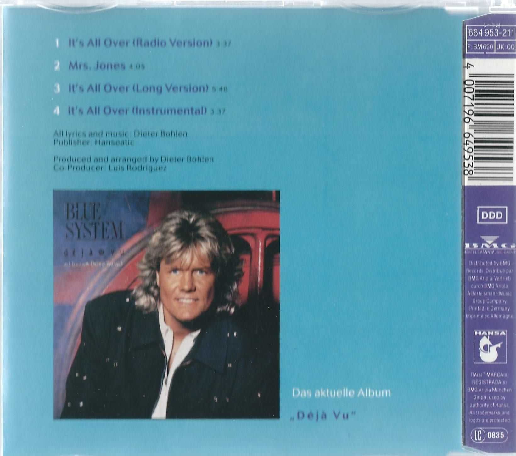Maxi CD Blue System - (Dionne Warwick & Dieter Bohlen) – It's All Over