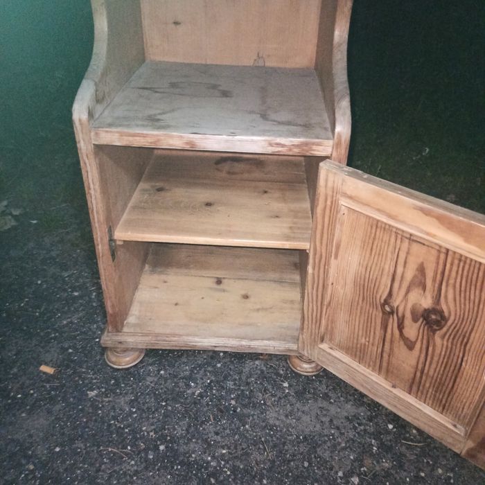Antyk   szafka marmurowa dębowa szafka nocna zabytkowa marmurowa szaf
