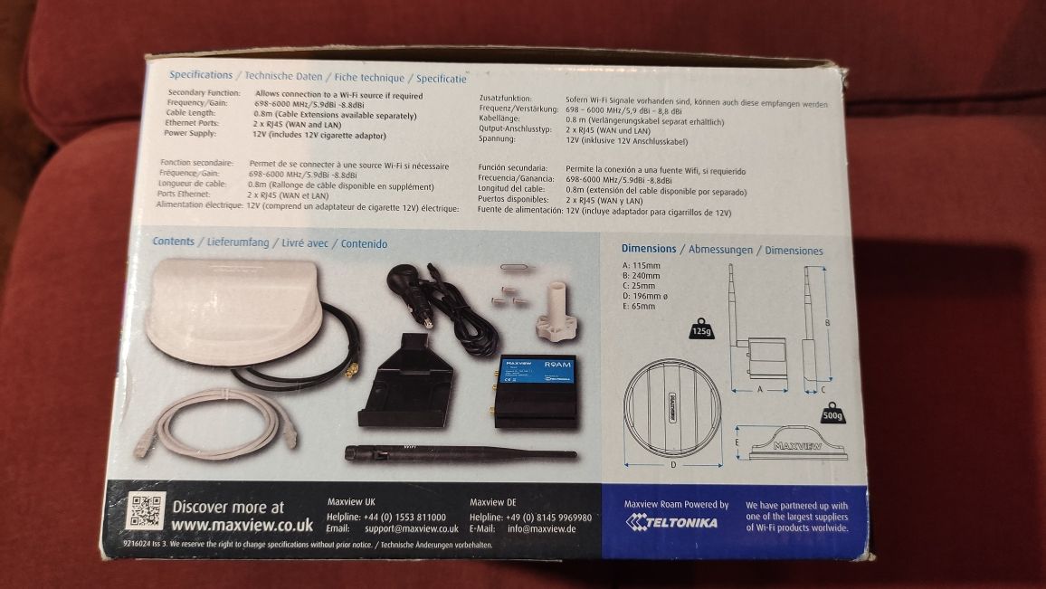 Antena Router MAXVIEW ROAM 3G 4G LTE+WiFi kamper