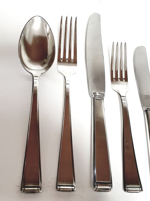 Fantástico conjunto de talheres Arte Deco Auerhahn 90 para 6 pessoas