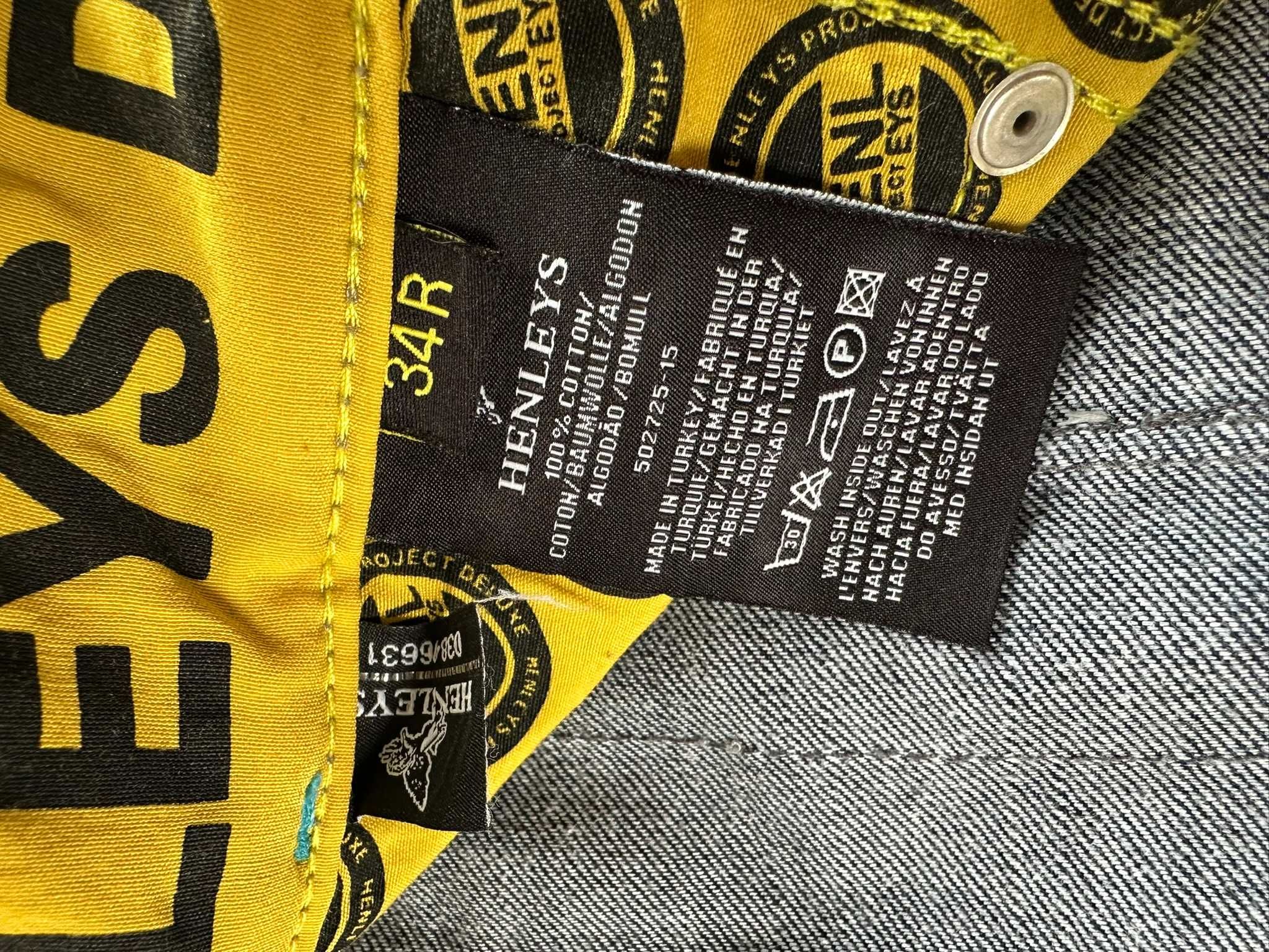 spodnie Henleys Project Deluxe – jeansy baggy z logo, ciemny denim