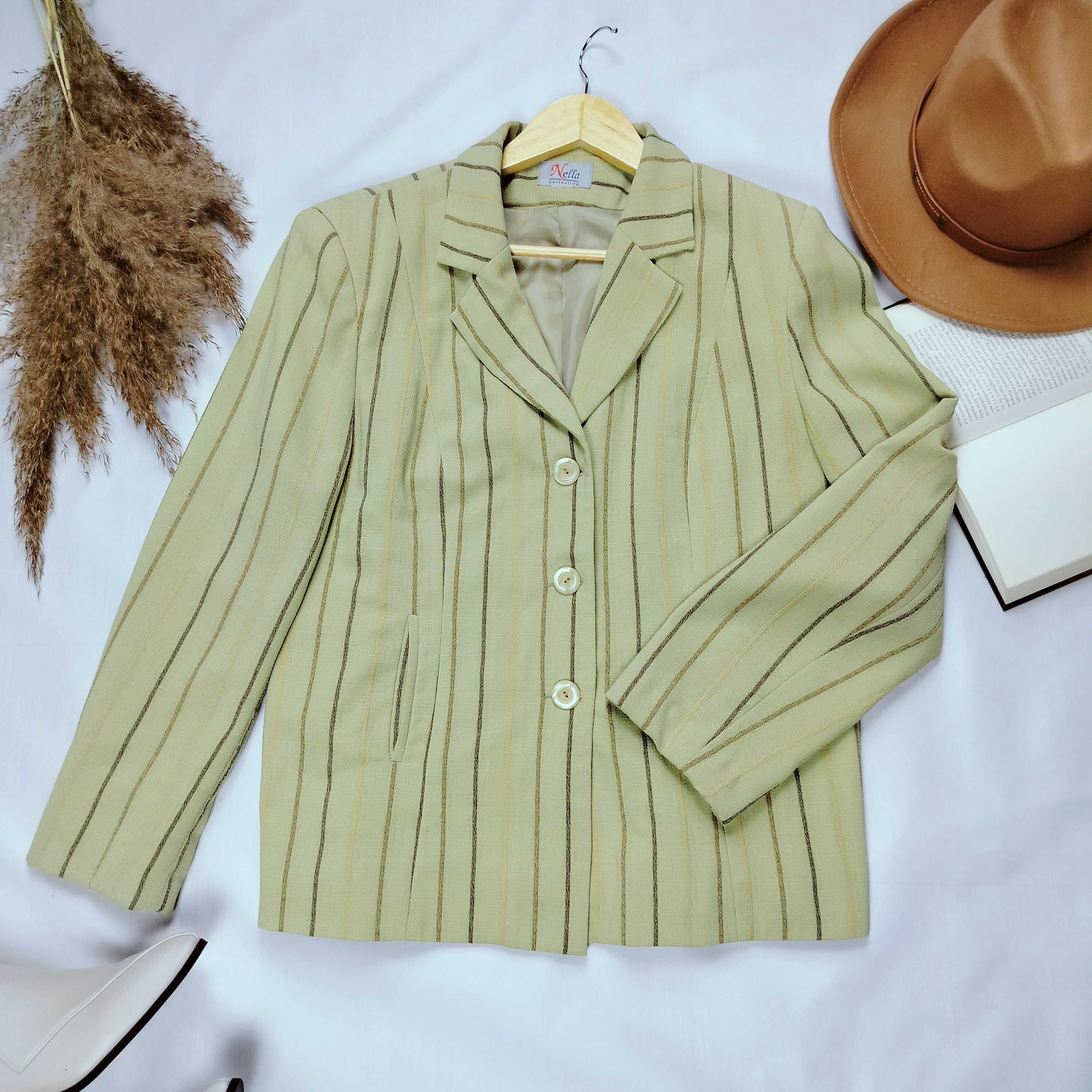 Damski zielonym żakiet w stylu vintage w rozmiarze L 40