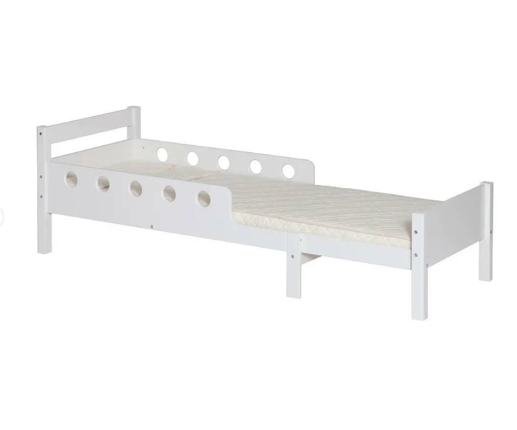 Białe dziecięce łóżko regulowane Flexa White Junior, 70x140/190 cm