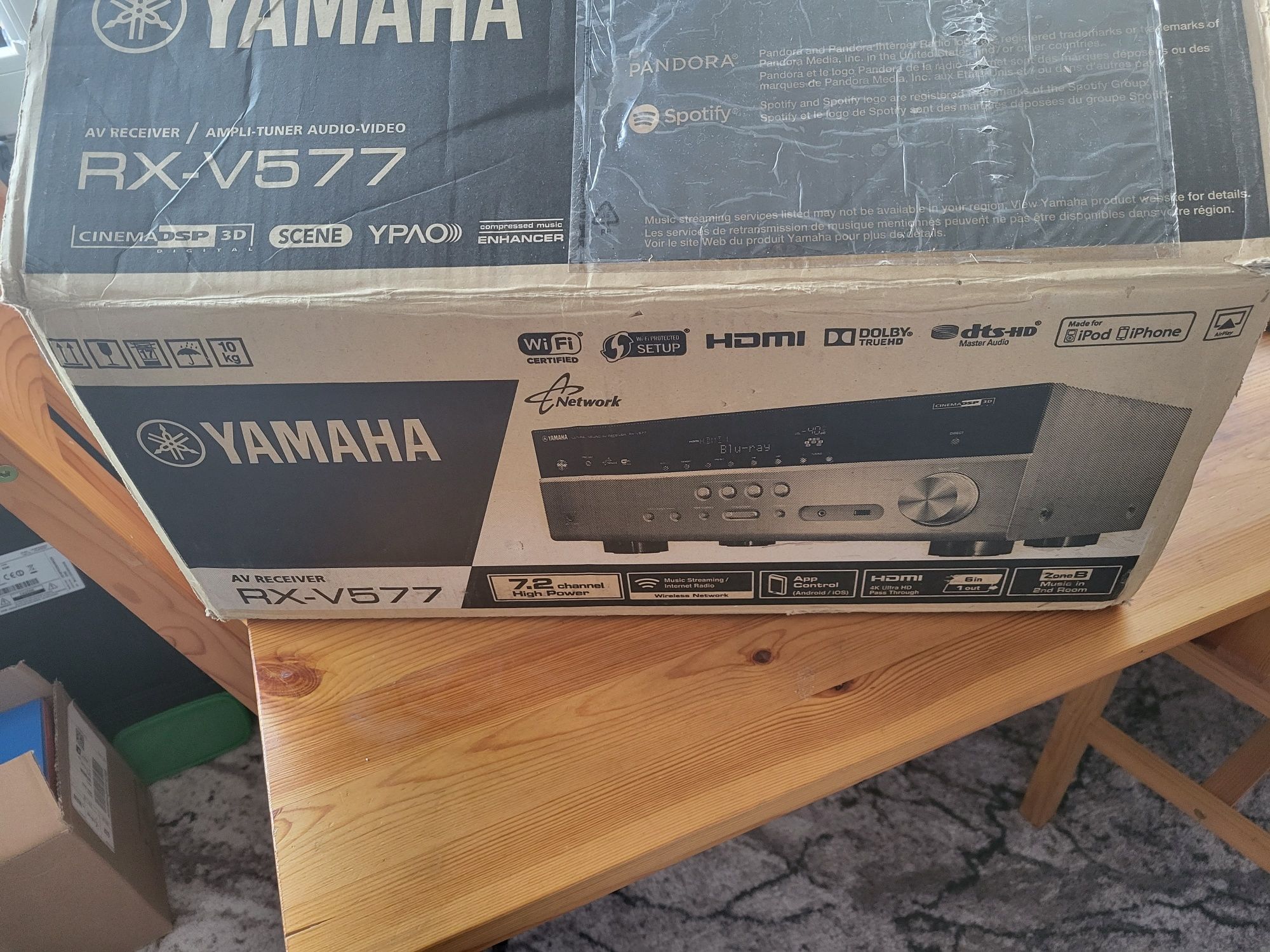Amplituner Yamaha RX-V577 Spotify Pudełko