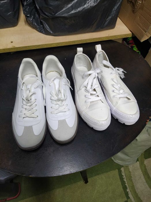 Trampki, adidasy damskie rozm 39 - białe - foto 2 pary