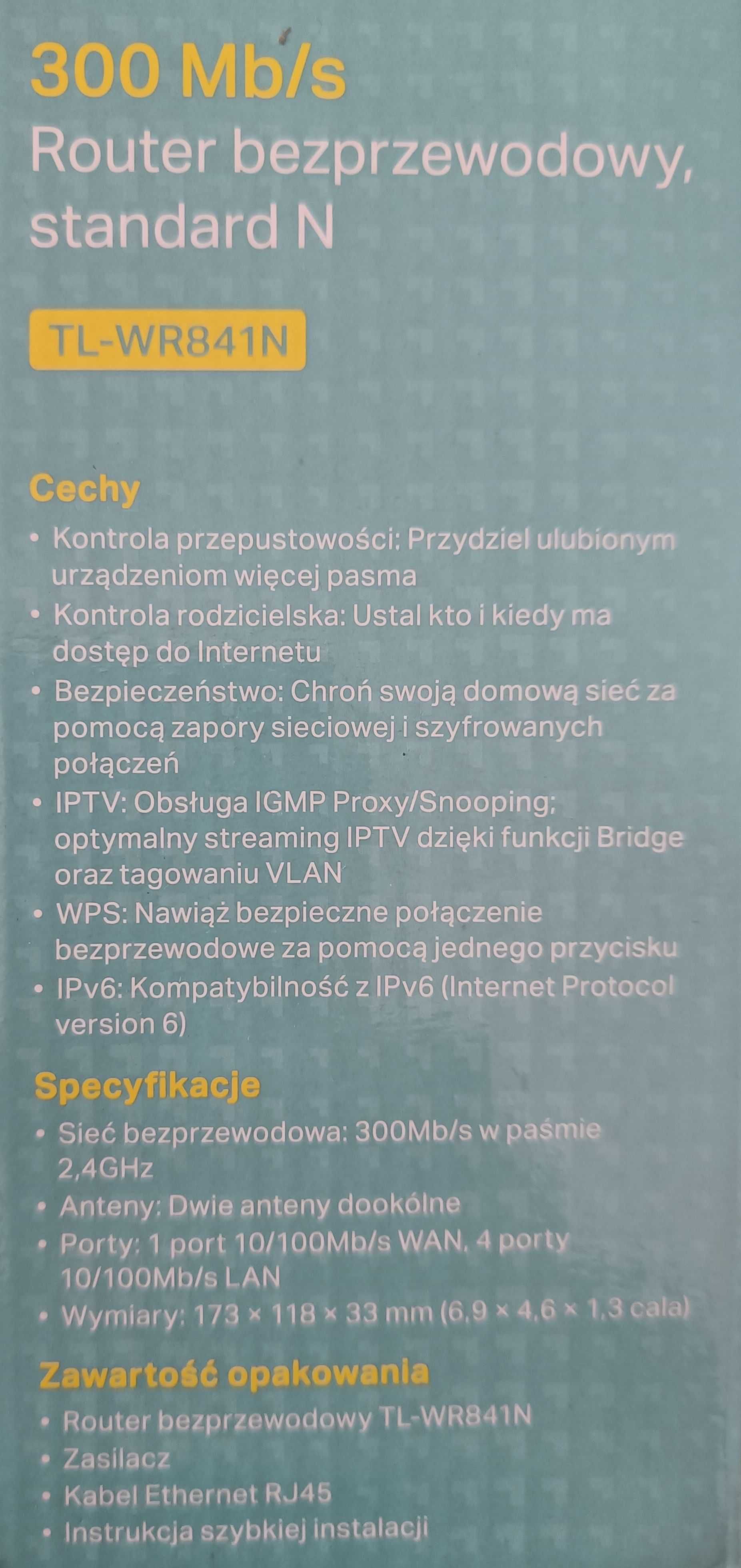 Router bezprzewodowy TP-Link TL-WR841N