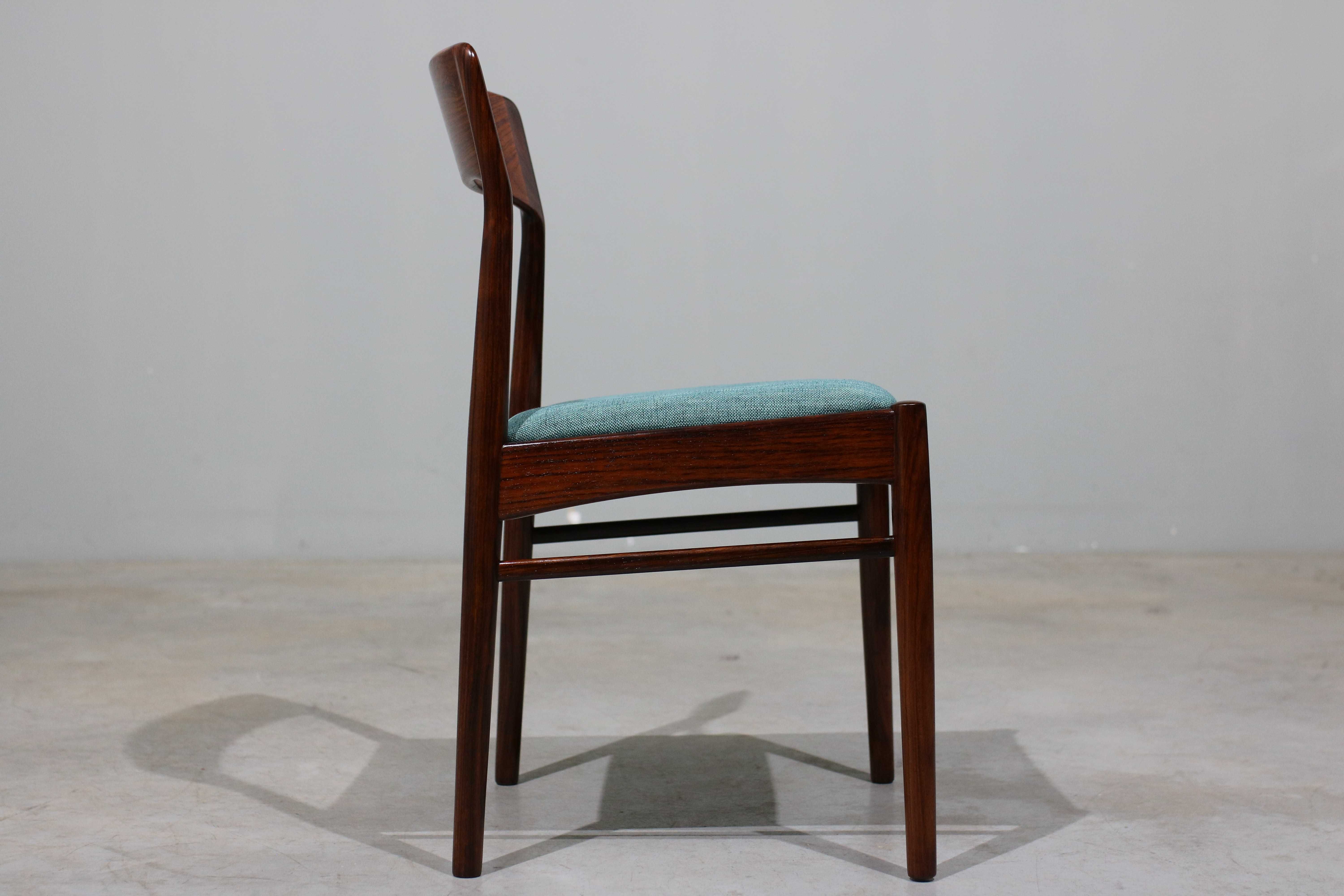 Conjunto de 6 cadeiras Henning Kjaernulf em pau santo | Design Nórdico