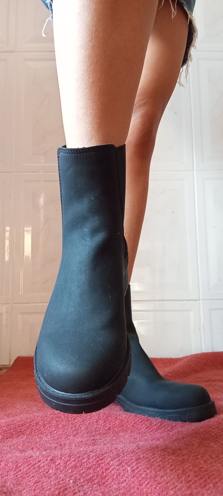 Botins pretos impermeável cortefiel C/PORTES