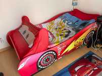 Quarto Faísca Mcqueen - Cama/Colchão/Estrado/Candeeiro/Quadros...