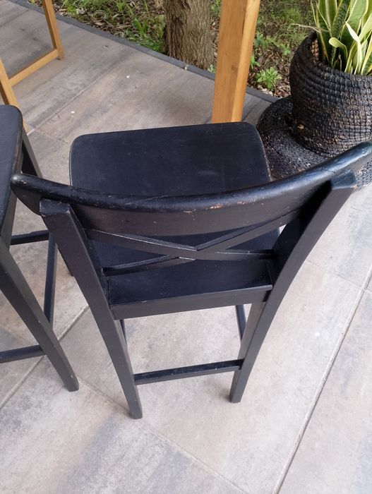 Zestaw 2x krzesło czarne drewniane krzesła Ingolf stołki barowe hokery