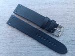 Granatowy skórzany pasek zegarka 18 mm mat