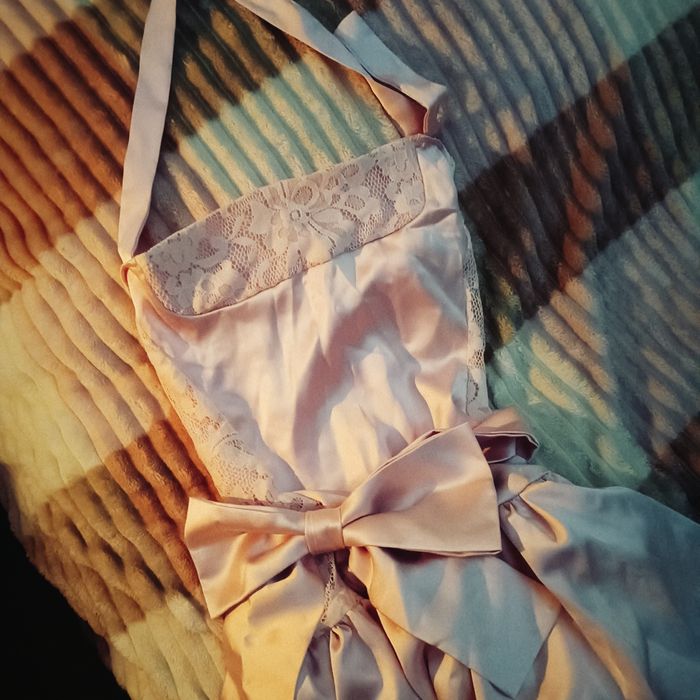 платье розовое, нежное с бантом