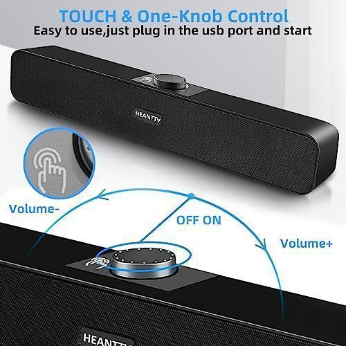 Soundbar HEANTTV HiFi z technologią Bluetooth 5.3 zasilany przez USB