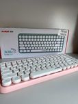 Ajazz 308i Cute Wireless Bluetooth Keyboard Compact Retro Round Pink