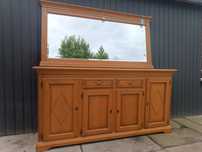 Komoda dębowa + witryna z lustrem 205x52x101 holenderska