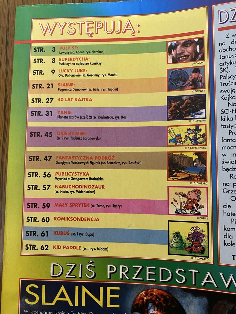 Świat Komiksu 8 ( 8/1998 ) Pulp; Lucky Luke; Slaine Yans; Orient Men