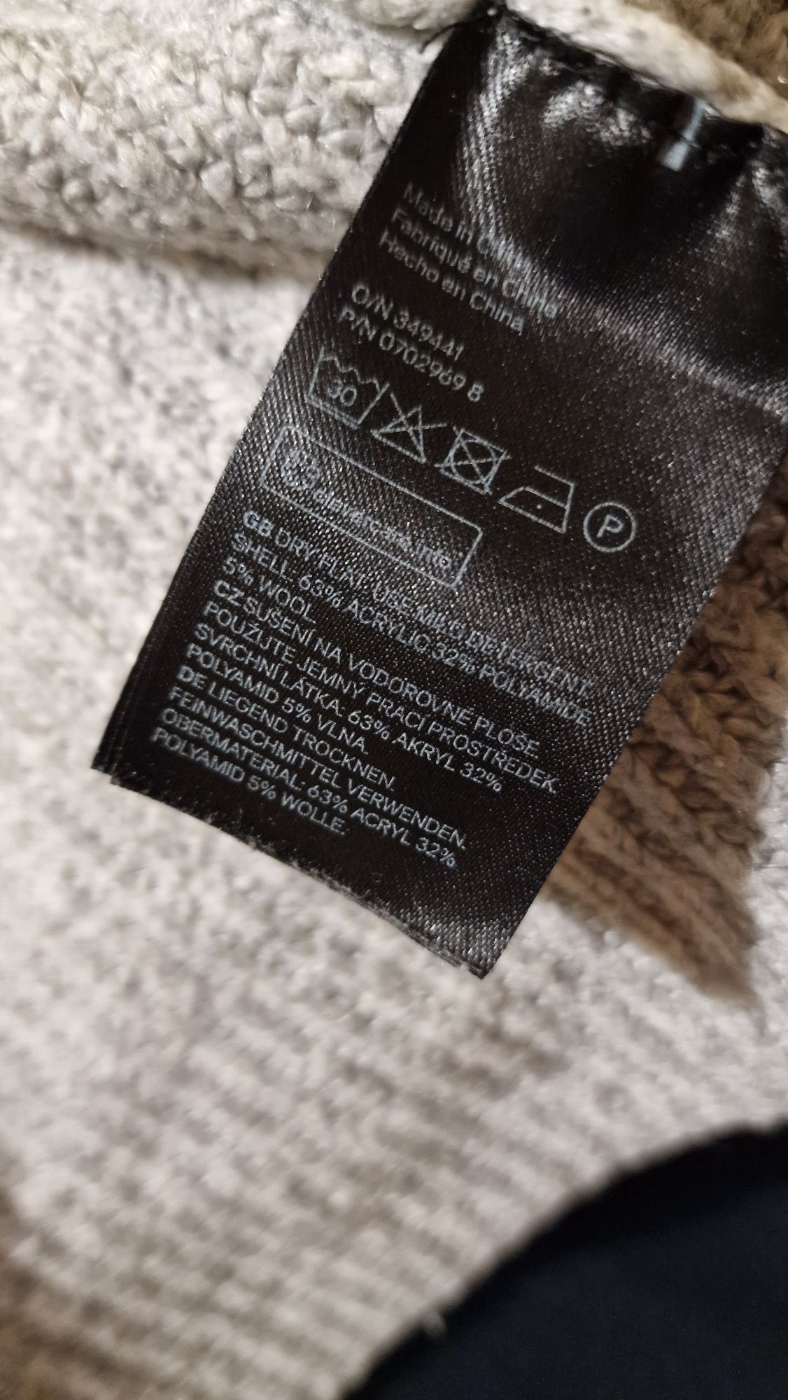 Gruby ciepły kardigan wełna niezapinany luźny nietoperz H&M
