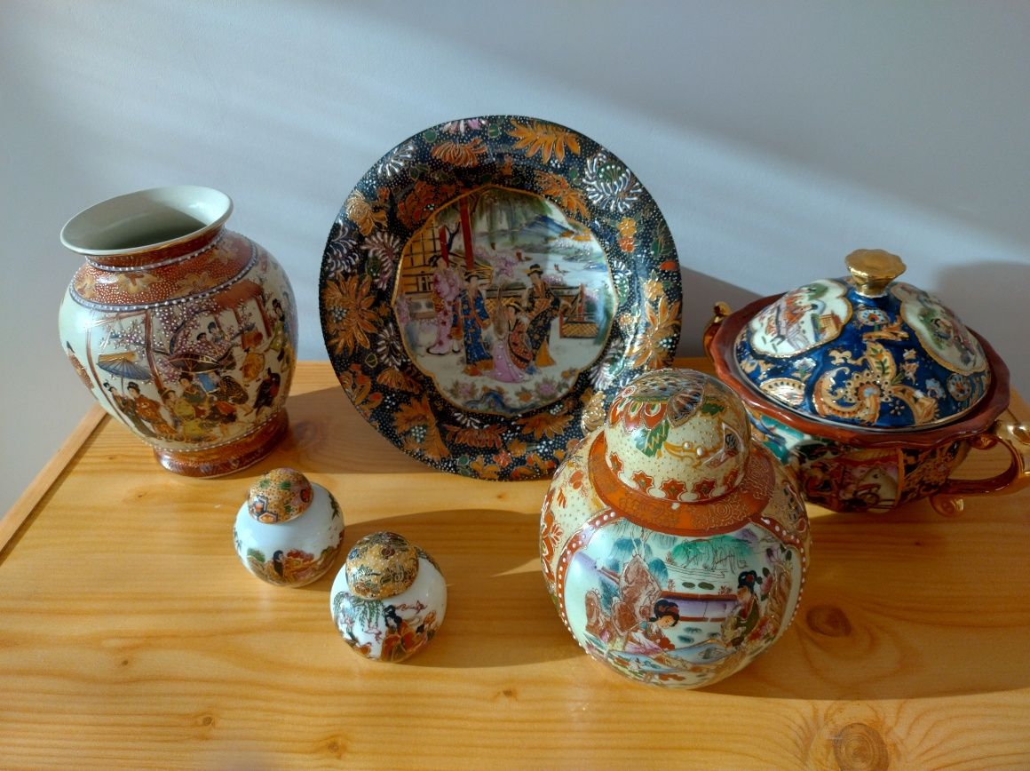Orientalne wazy komplet 6 elementów