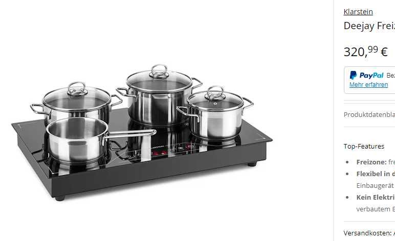 Индукционная плита настольная и встраиваемая  Klarstein Deejay 3500 Вт