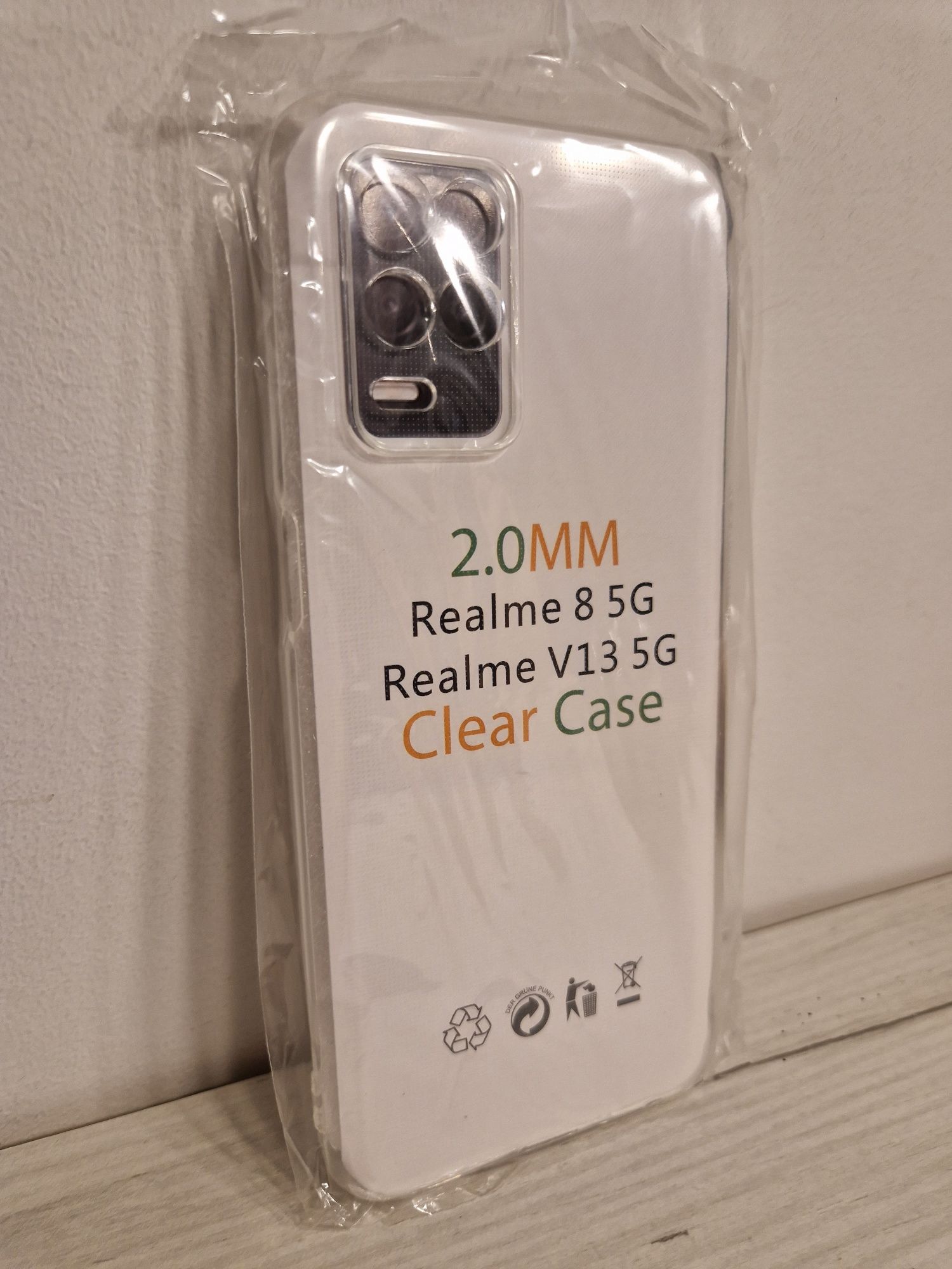 Back Case 2 mm Perfect do REALME 8 5G + Szkło Gold 9h