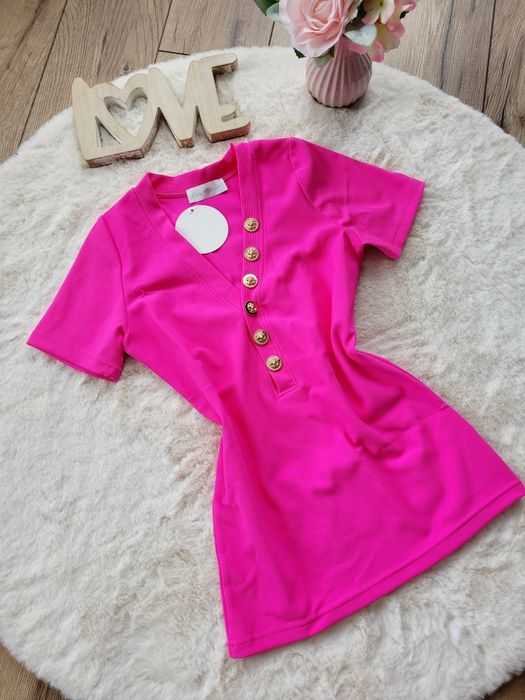 Bluzka prążek Lady drama 1 róż