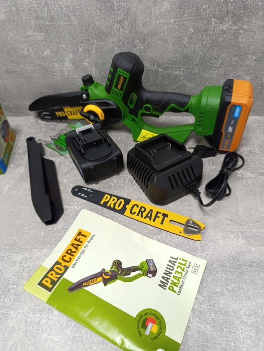 (2 акб 4А)Акумуляторна пила Procraft PKA32Li  2ШИНИ+2ЛАНЦЮГИ.