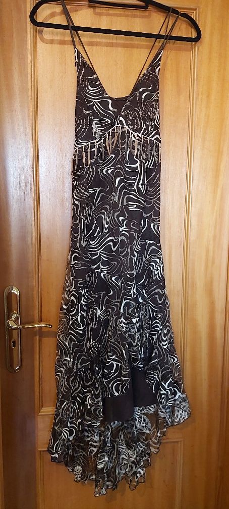 Vestido rendado com folhos tam 44