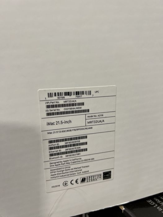 Моноблок Apple iMac 21.5 Retina 4K 2019 (MRT32)