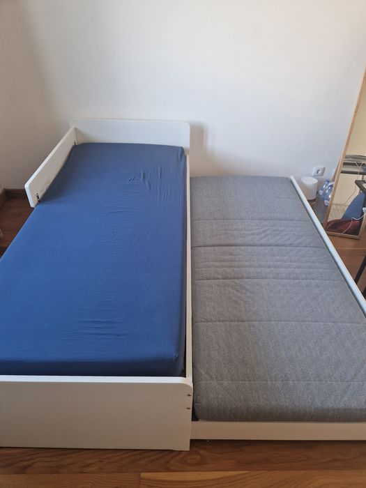 Cama-gavetão IKEA 90×200 cm (modelo SLÄKT) + cama extra + 2 colchões